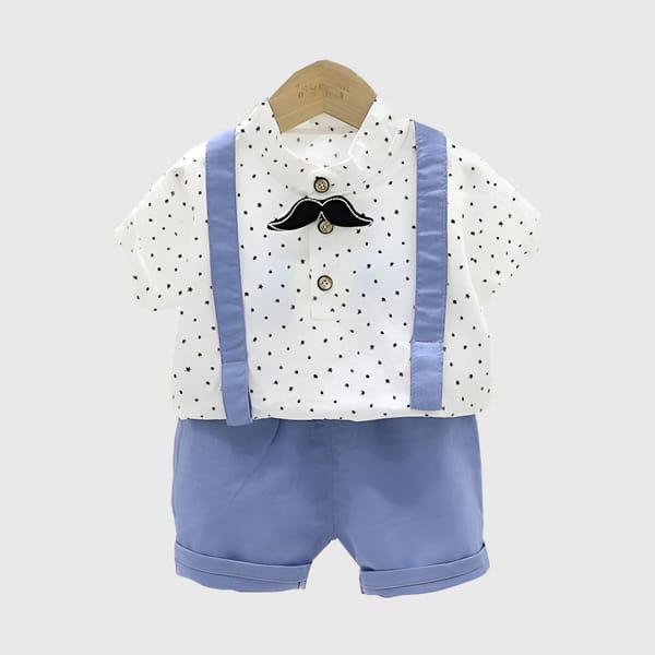 Summer Ready - Little Men's Blue Cotton Shorts Set