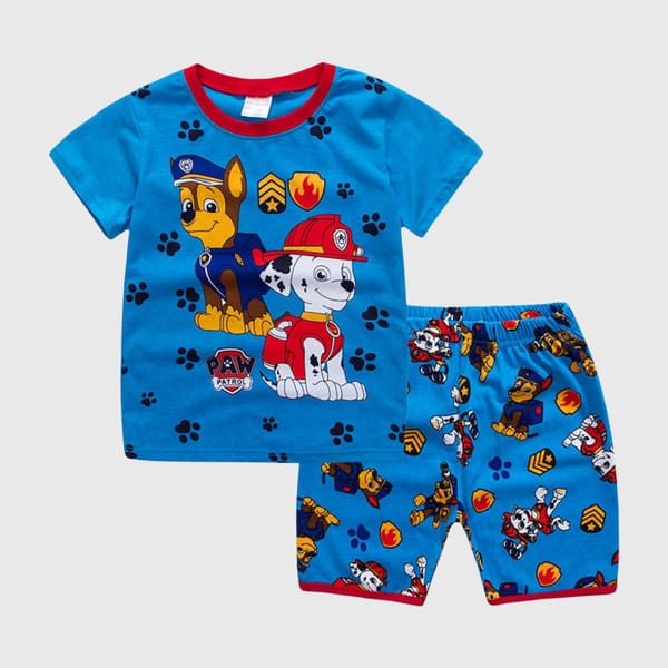 Paw Patrol Printed Blue T-Shirt And Shorts Set