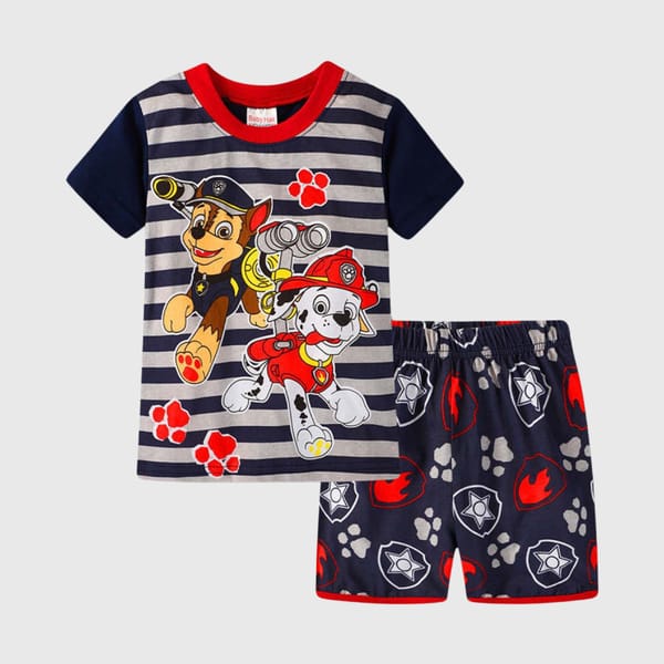 Paw Patrol Printed Stripes T-Shirt And Shorts Set