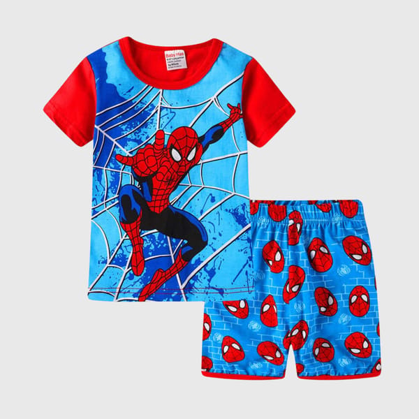 Spiderman Printed T-Shirt And Shorts Set