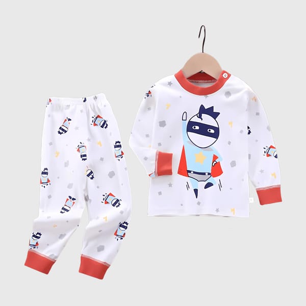 Ultimate Comfort Superhero Pajama Set In Pure Knit Cotton