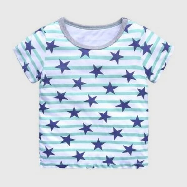 Blue Stars Printed T-Shirt - Embrace Stellar Style
