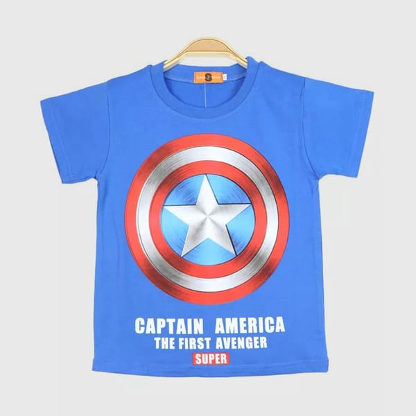 Marvel's Captain America Printed Blue T-Shirt