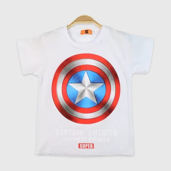 Captain America Printed T-Shirt White