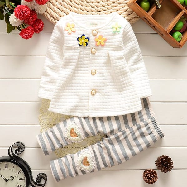 Farah Set White - Stylish And Cozy 2-Piece Girl's Outfit