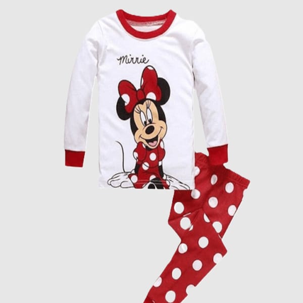 Mini Mouse Printed Red And White T-Shirt Set