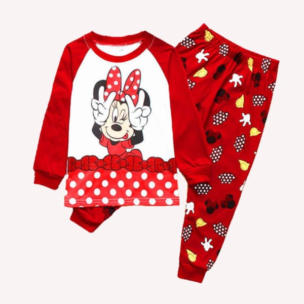 Mini Mouse Printed Red T-Shirt Set: Comfortable Cotton Wear For Kids