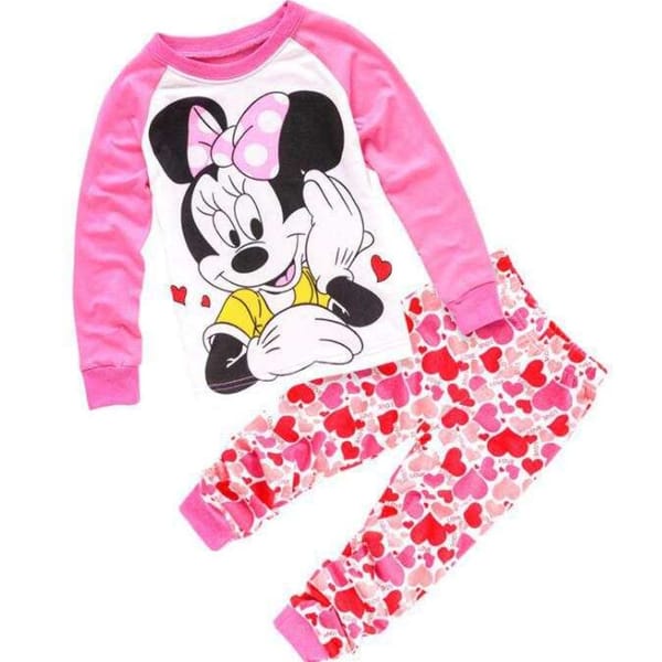 Minnie Mouse Printed Pink T-Shirt Set