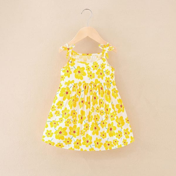 Jasmine Pure Cotton Summer Dress - Yellow