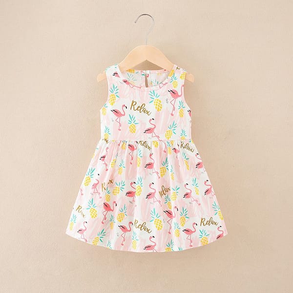 Pure Cotton Summer Dress – Flamingo Print