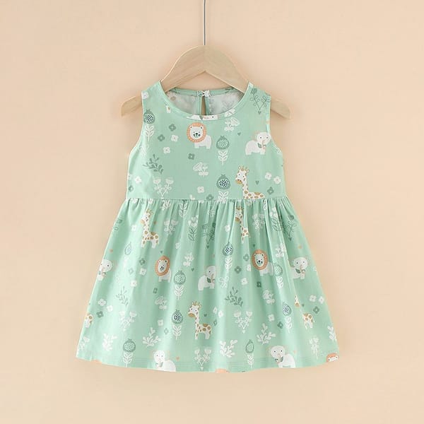 Pure Cotton Summer Dress – Safari Print