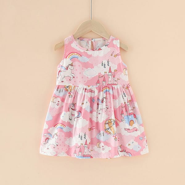 Pure Cotton Summer Dress – Unicorn Print