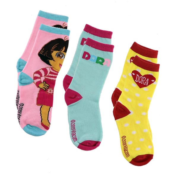 Pack Of 3 Assorted Kids Socks – Dora
