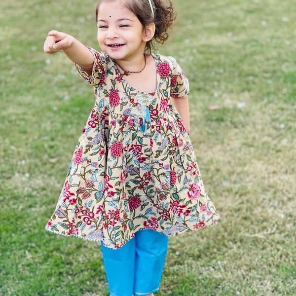 Anaya Floral Chudidar Set In Pure Cotton