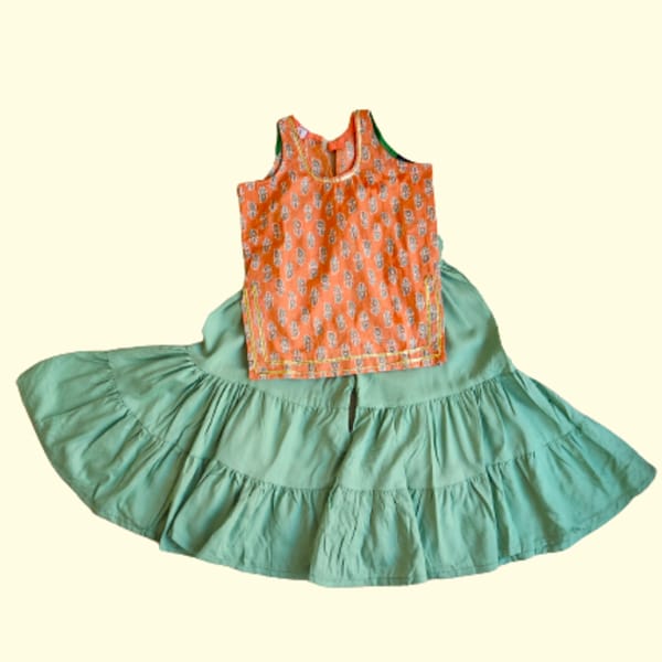 Pure Organic Cotton Kurta Sharara Set