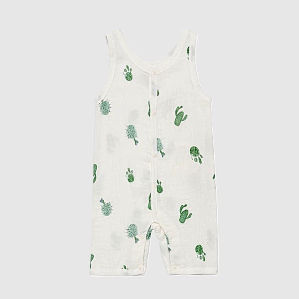 Organic Cotton Cactus Print Romper For Babies