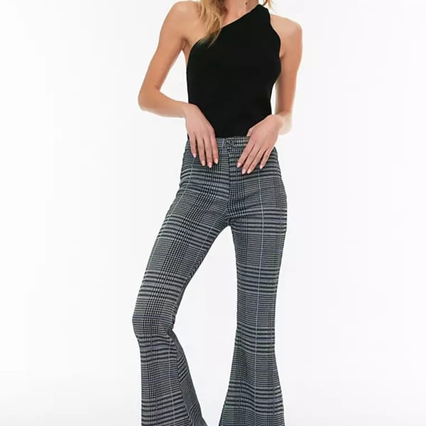 Grey High Waist Flared Women's Pants