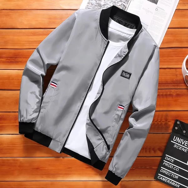Men's Casual Polyester Jacket – Lightweight and Versatile