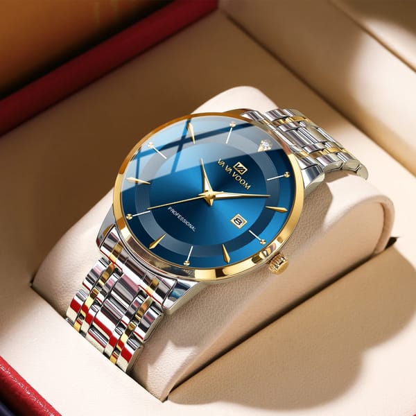 New Va Va Voom Men's Stainless Steel Business Watch