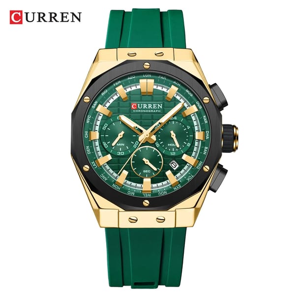 Sporty Silicone Strap Chronograph Waterproof Stylish Watch