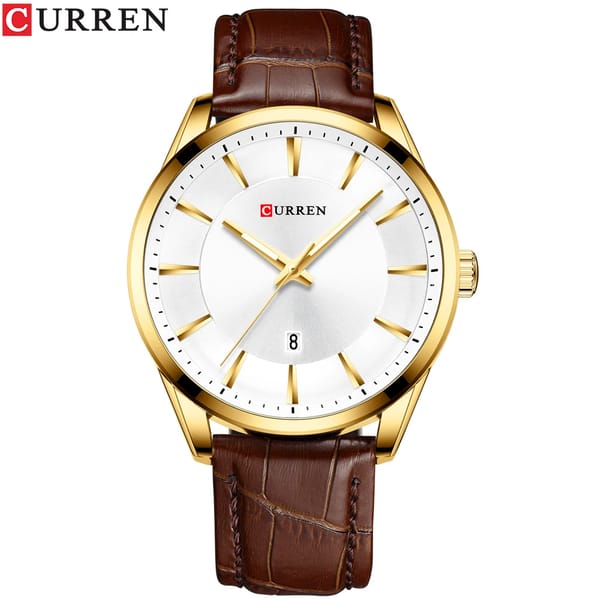 Quartz Men's Watch with Leather Strap – Elegant, Durable, and Functional