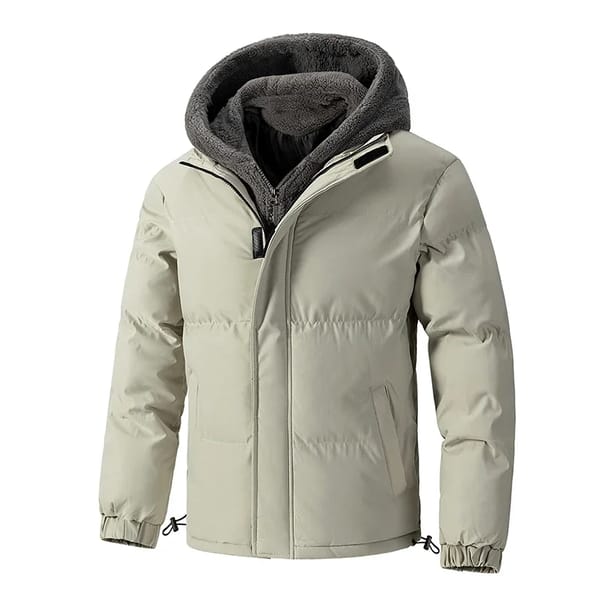 Thick Puffer Jacket – Hooded Winter Parka with Fleece Padding