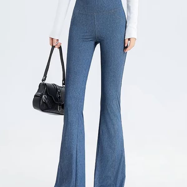 Flared Jeans Leggings – High-Waist Stretch Jeggings