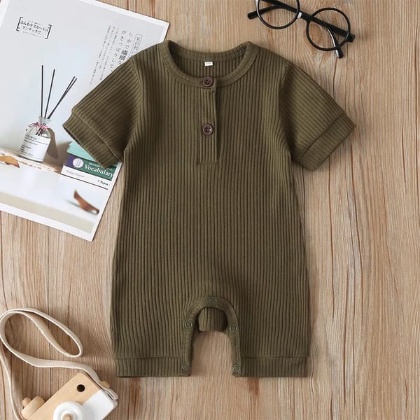 Solid Color Baby Romper Summer Knit Playsuit
