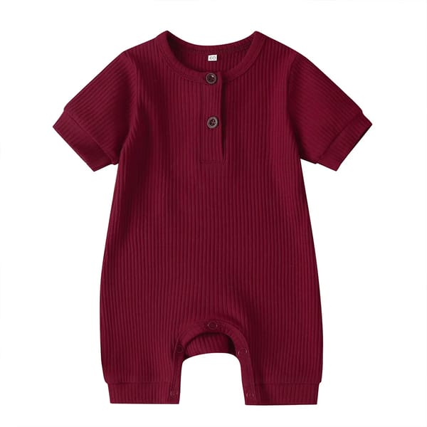 Solid Color Romper Summer Knit Playsuit For Baby