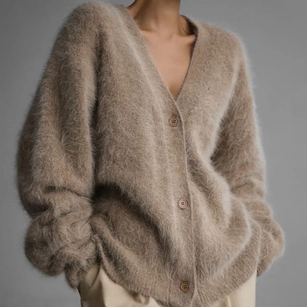 Vintage Knit Cardigans for Women - Mohair Button-Up Sweater