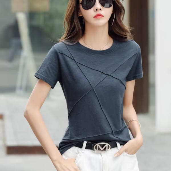 Summer Slim Cotton Bamboo T-Shirt for Women