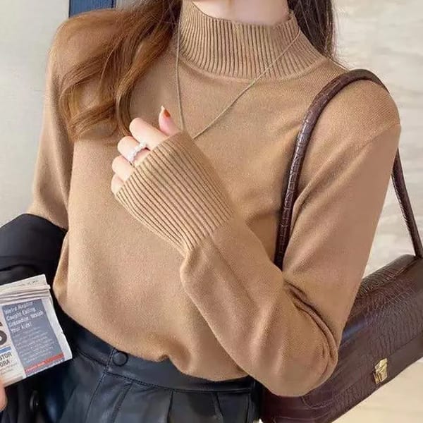 Cozy Turtleneck Pullover Sweater for Autumn and Winter