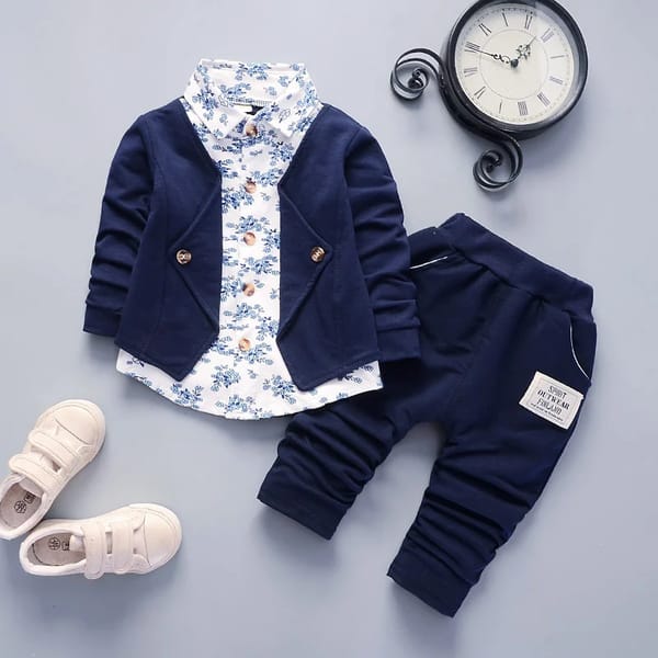 Gentleman Style Jacket and Pants Set for Toddlers