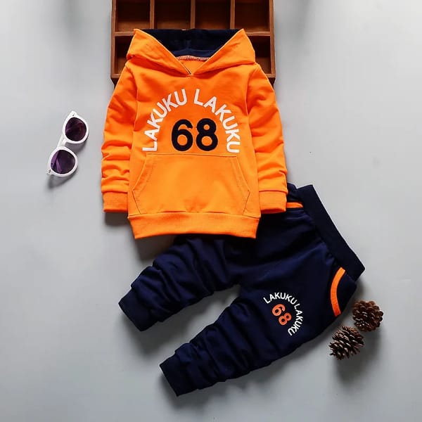 Trendy Hooded Hoodie and Pants Set for Toddlers
