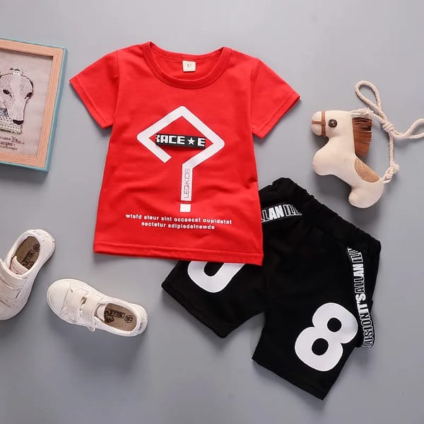 Summer Cartoon T-Shirt and Shorts Set for Kids