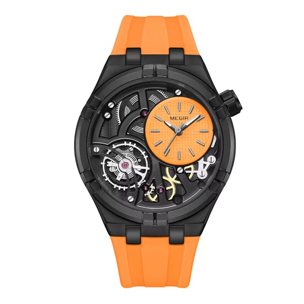 Skeleton Quartz Watch with Luminous Hands for Men