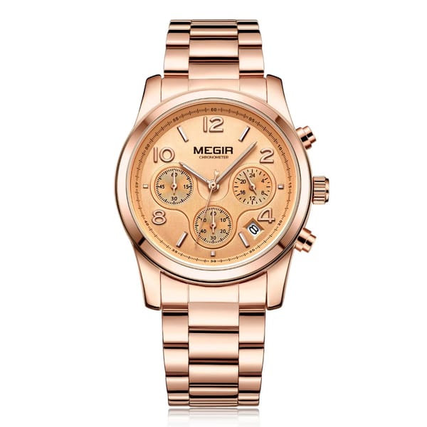 Women's Stainless Steel Chronograph Watch with Quartz Movement
