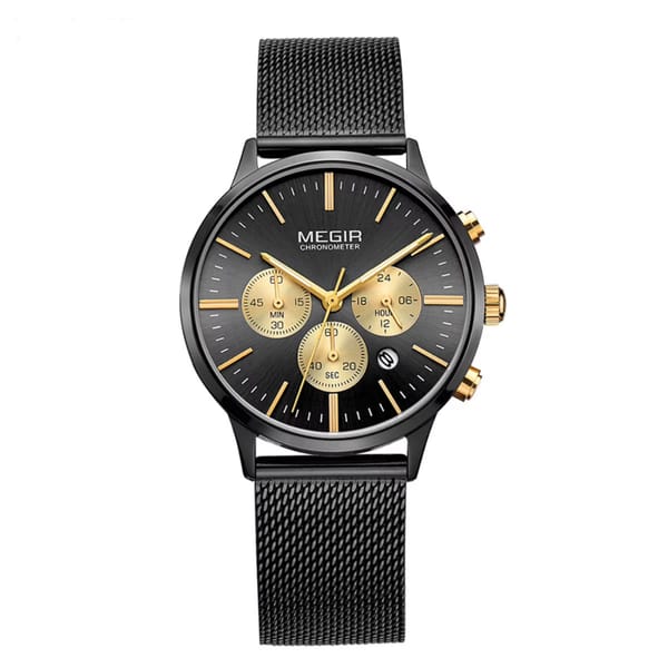 Luxury Women's Stainless Steel Quartz Chronograph Waterproof Wristwatch