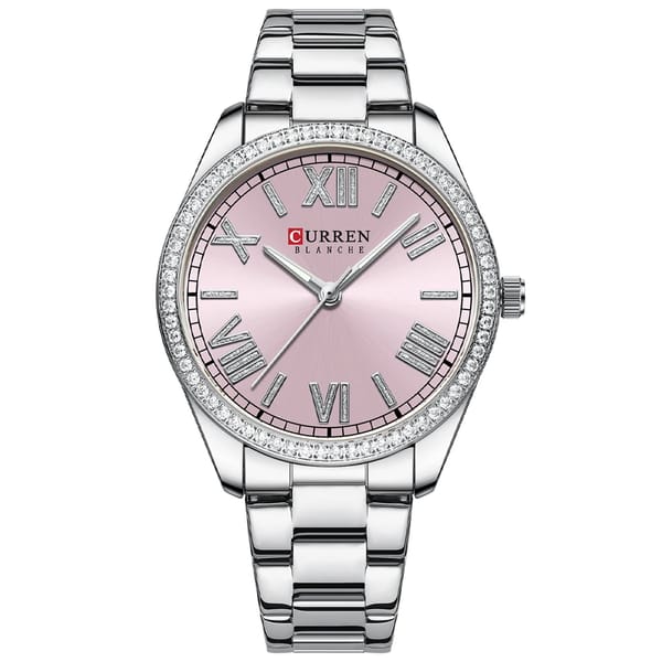 Elegant Rhinestone Women's Quartz Watch with Waterproof Stainless-Steel Band