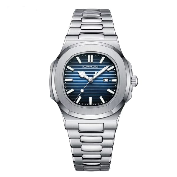 Elegant Stainless Steel Quartz Watch for Men with Luminous Display