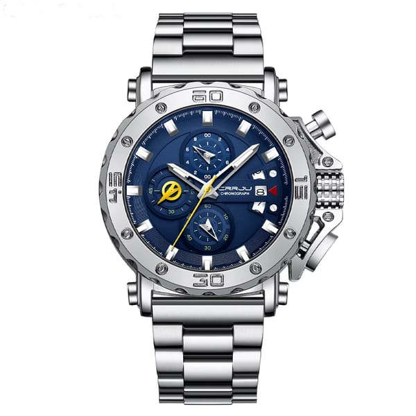 Elegant Men's Luxury Chronograph Watch with Sleek Stainless Steel Finish