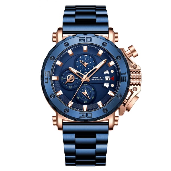 Men's Luxury Chronograph Watch with Stainless Steel Design