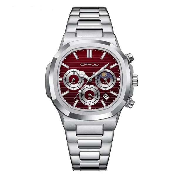 Men's Quartz Chronograph Watch with Stainless Steel Band