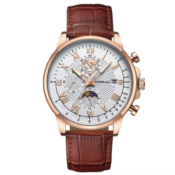 Men's Multifunctional Quartz Watch with Luminous Waterproof Design