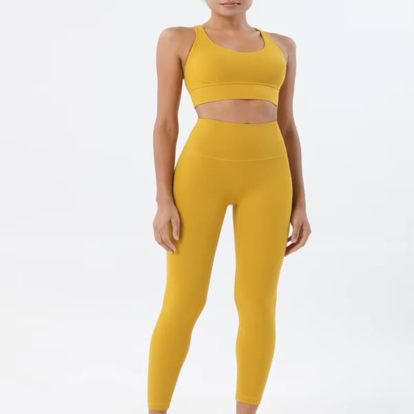 Women's Gym Fitness Set - Breathable Yoga Leggings & Sports Bra