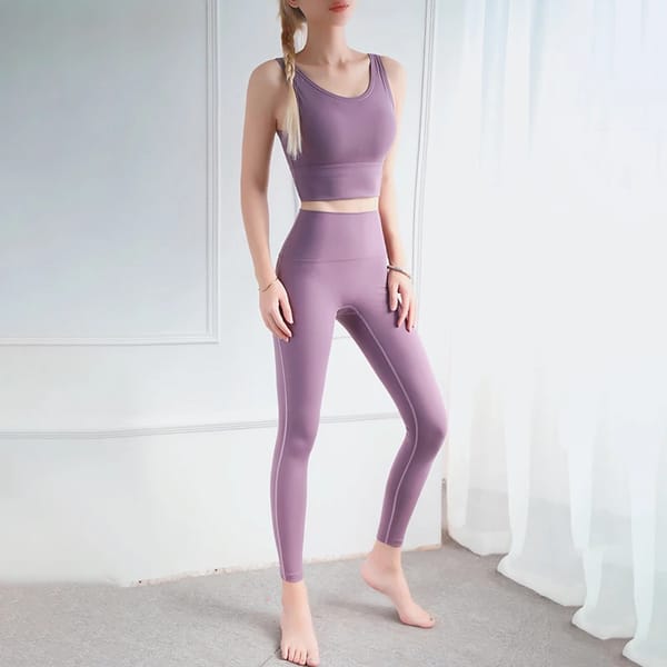 Highly Elastic Women's Sports Suit - High Waist 2-Piece Tracksuit