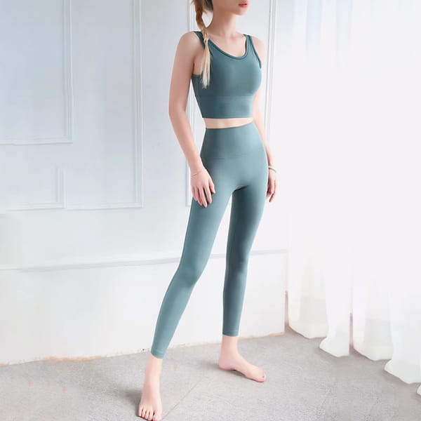 Women's 2-Piece Sports Suit - High Waist, Elastic Tracksuit Set