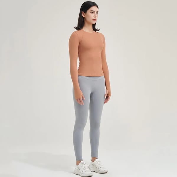 Elastic Yoga Top and Bottom Set for Fitness Workouts