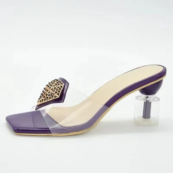 Elegant Rhinestone-Embellished Open-Toe Mid-Heel Party Sandals