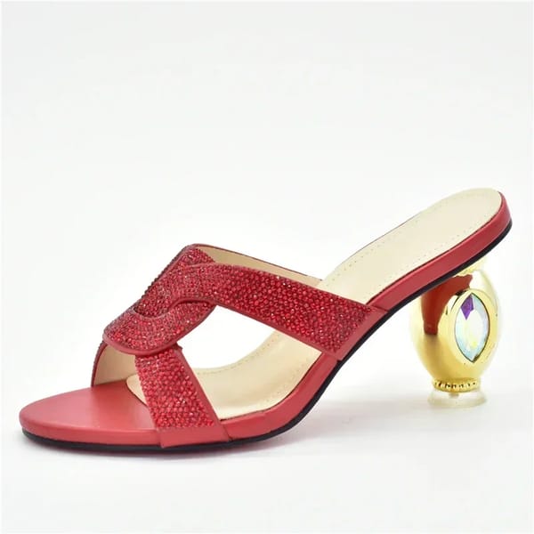 Chic Rhinestone-Accented Open-Toe Mid-Heel Sandals for Party Glam